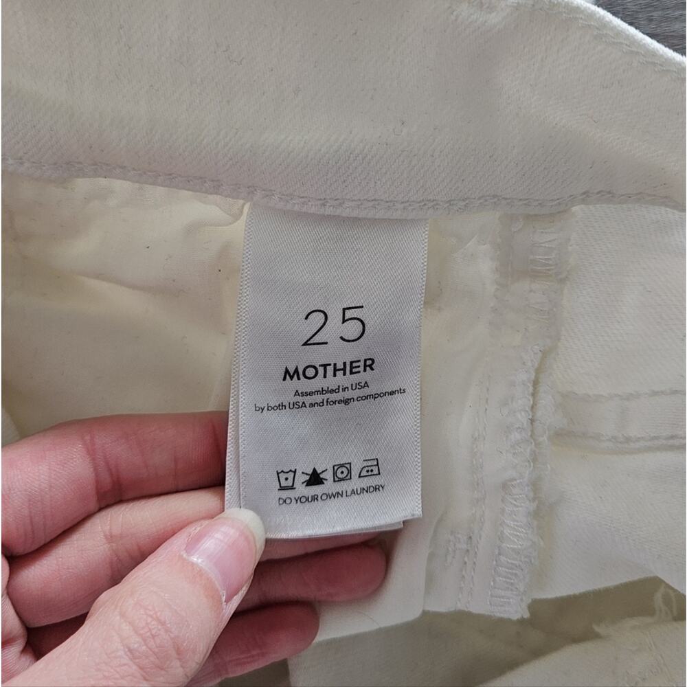Mother White The Hustler Ankle Fray Jeans in Fairest of Them All Wash Size 25 - Picture 9 of 14